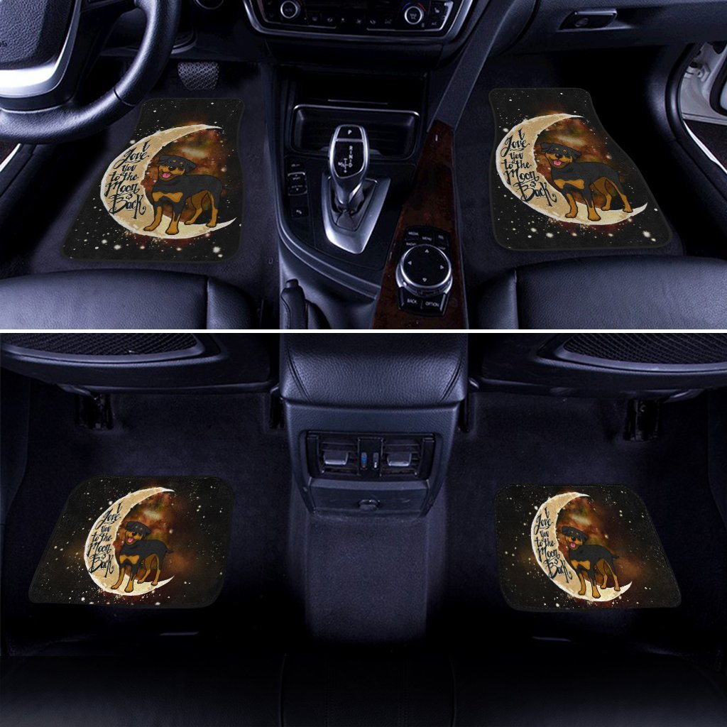 Dog Car Floor Mats Cute Rottweiler dog Love You To The Moon Galaxy Pattern Car Mats