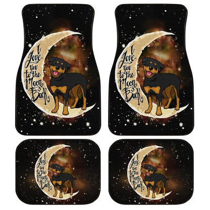 Dog Car Floor Mats Cute Rottweiler dog Love You To The Moon Galaxy Pattern Car Mats