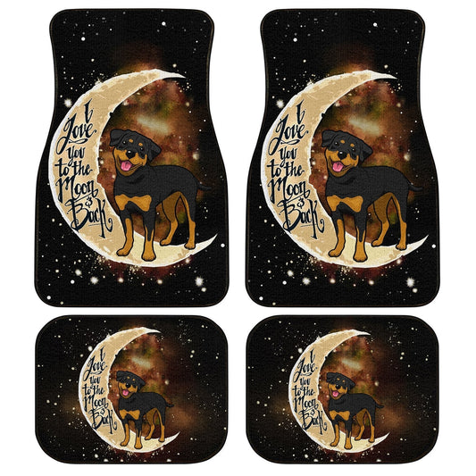 Dog Car Floor Mats Cute Rottweiler dog Love You To The Moon Galaxy Pattern Car Mats