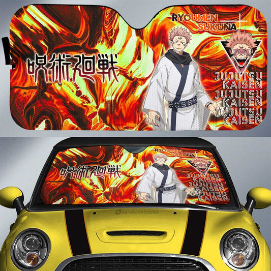 Jujutsu Kaisen Car Sun Shade Ryoumen Sukuna Jujutsu Kaisen Character Winshield Sun Shade Orange Yellow