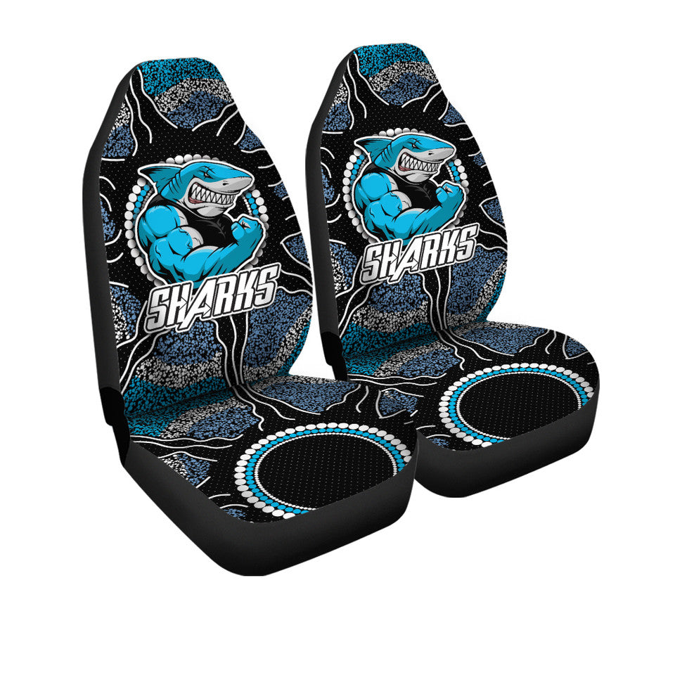 Shark Car Seat Covers Sharks Tribal Sun Pattern Seat Covers Black Blue