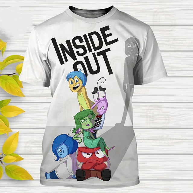 Inside Out T-shirt DN Inside Out Emotions Shadow T-shirt White Unisex