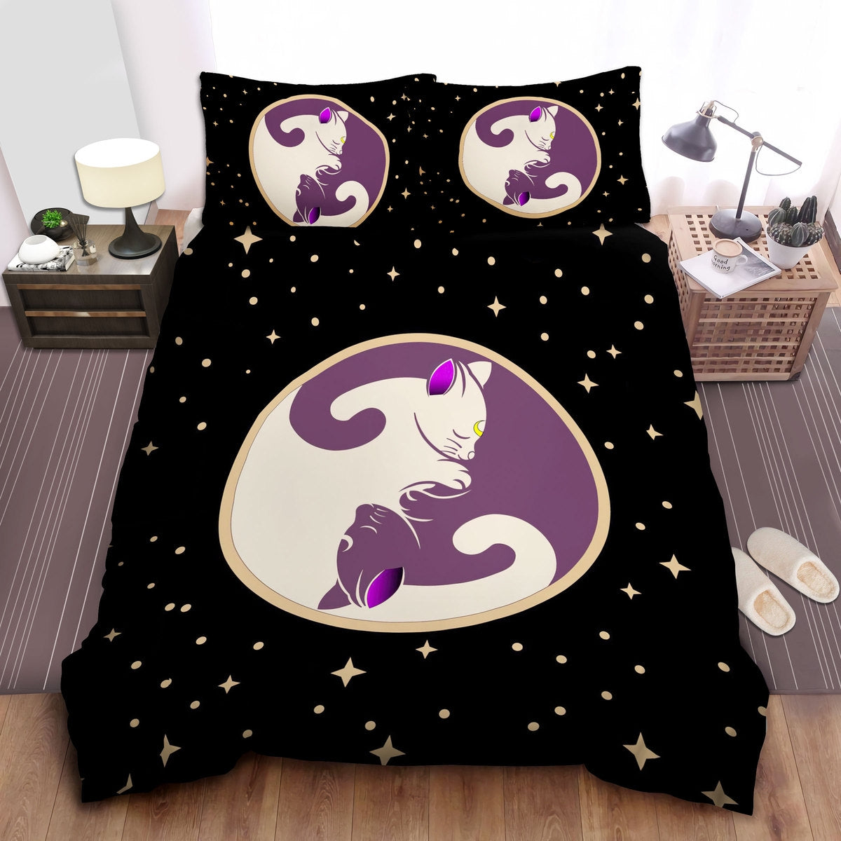 Sailor Moon Bedding Set Sailor Moon Black Cat And White Cat Duvet Covers Black Unique Gift