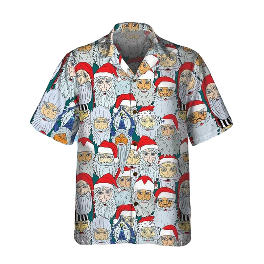 Christmas Hawaii Shirt Santa Claus From Different Cultures Hawaiian Shirt White Red Unisex