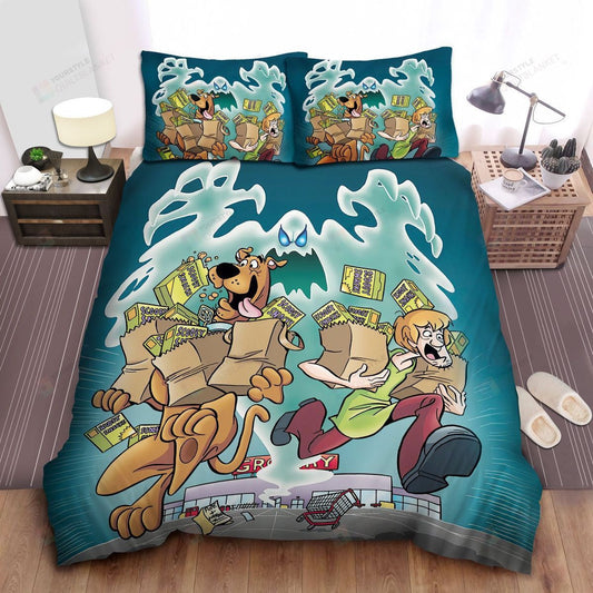 Scooby-Doo Bedding Set Running Away With Scooby Snacks Duvet Covers Colorful Unique Gift