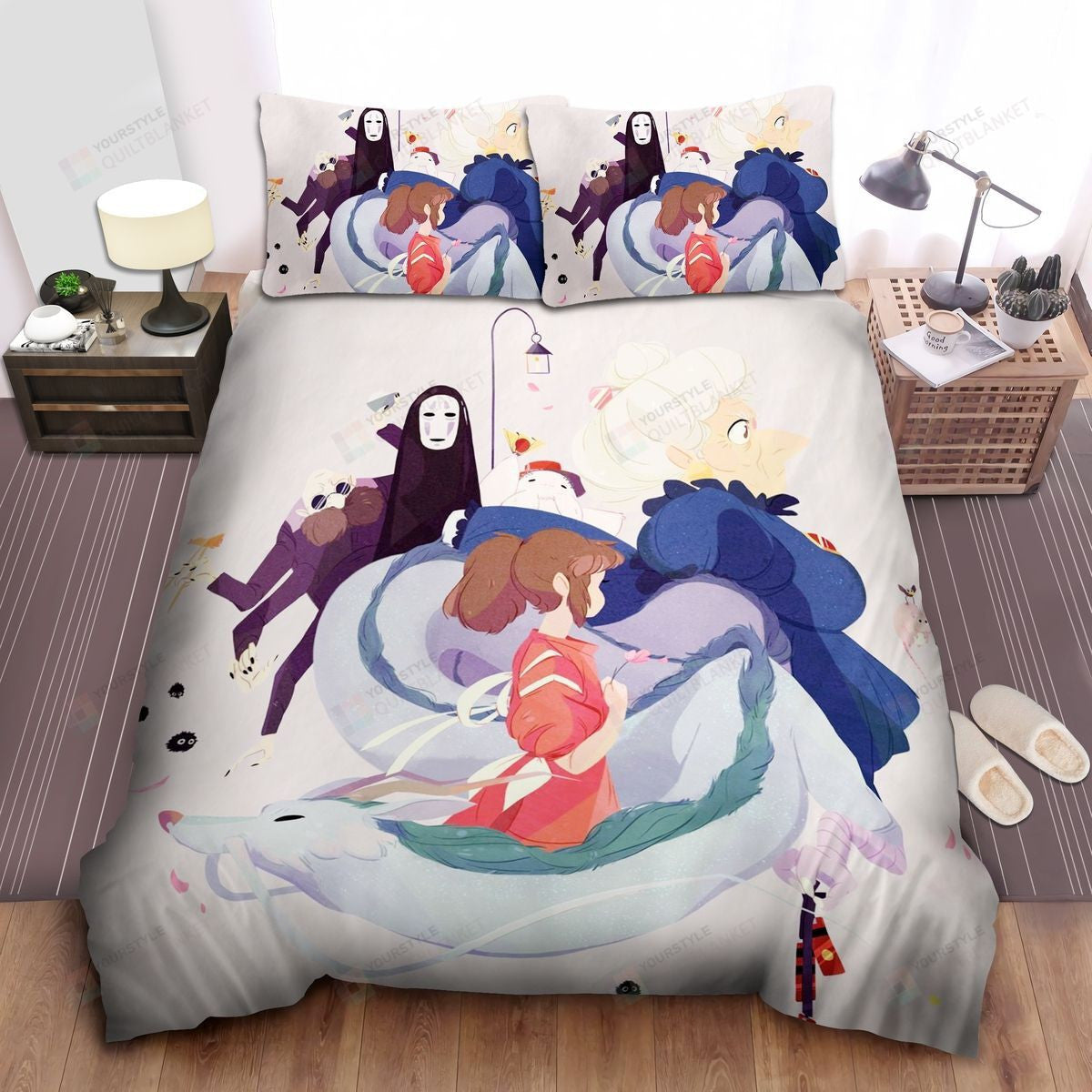 SGhibli Bedding Set Spirited Away Characters Graphic Duvet Covers Colorful Unique Gift