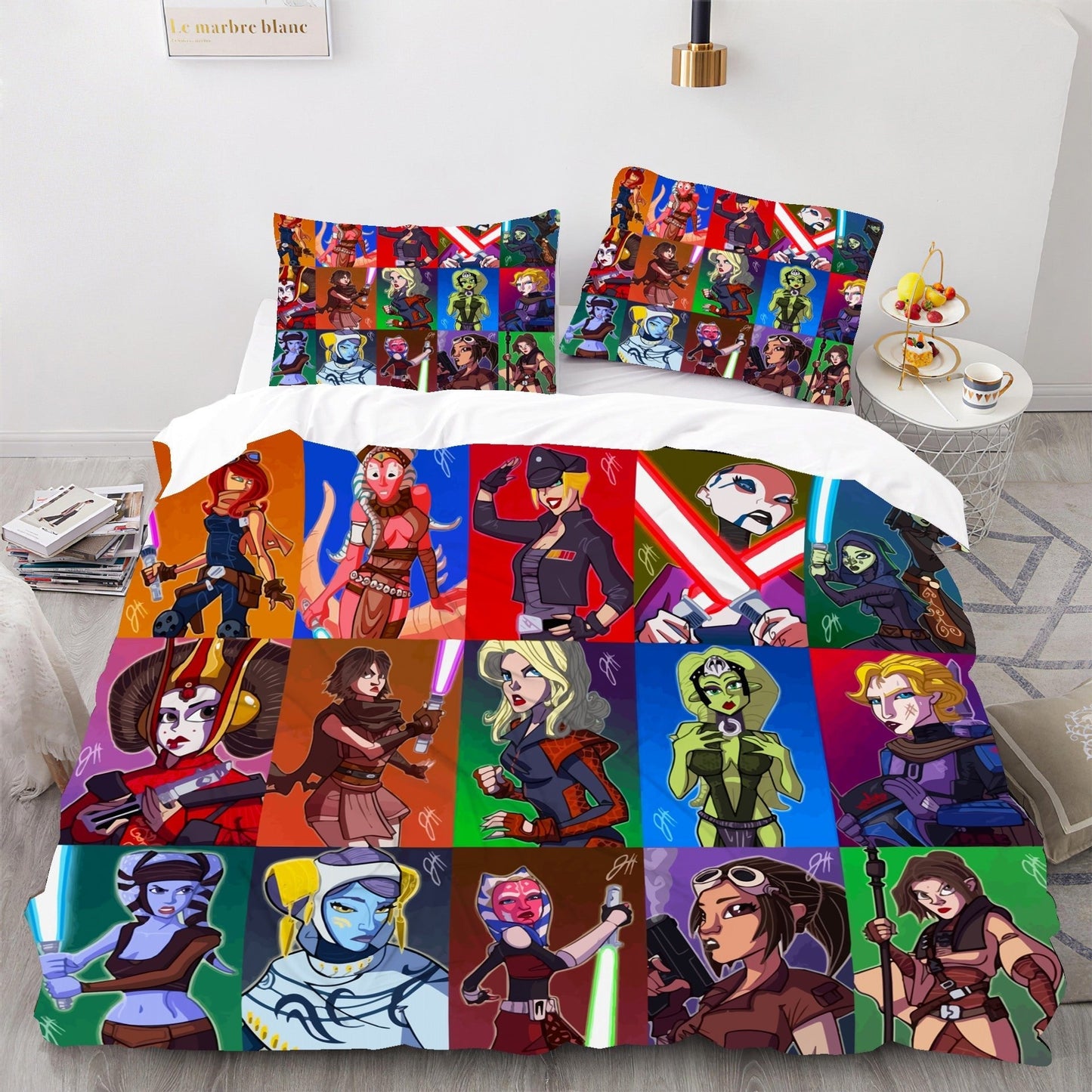 SW Bedding Set SW Cartoon Female Characters Duvet Covers Colorful Unique Gift