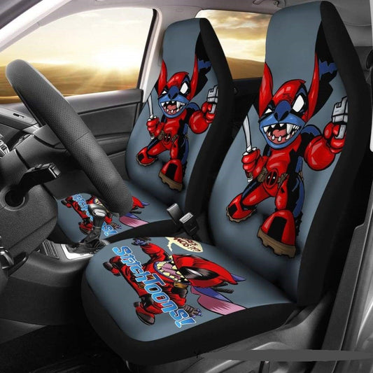 DP Car Seat Covers Stitch As DP Stitchtoons Graphic Seat Covers Red Gray