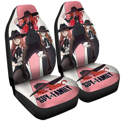 Spy X Family Car Seat Covers Sylvia Sherwood Graphic Spy X Family Seat Covers Pink White