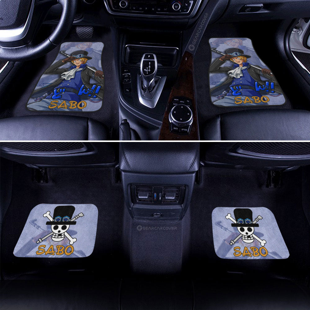 One Piece Car Mats One Piece Character Sabo Jolly Roger Symbol Car Floor Mats Blue