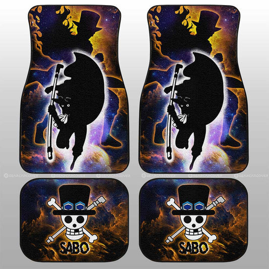 One Piece Car Mats One Piece Sabo Silhouette Galaxy Joly Roger Symbol Car Floor Mats Black Yellow