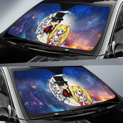 Sailor Moon And Tuxedo Mask Car Sunshade Custom Car Accessories