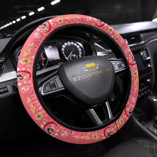 Sailor Moon Steering Wheel Cover Sailor Mars Symbol Rei Pattern Driving Wheel Cover Red