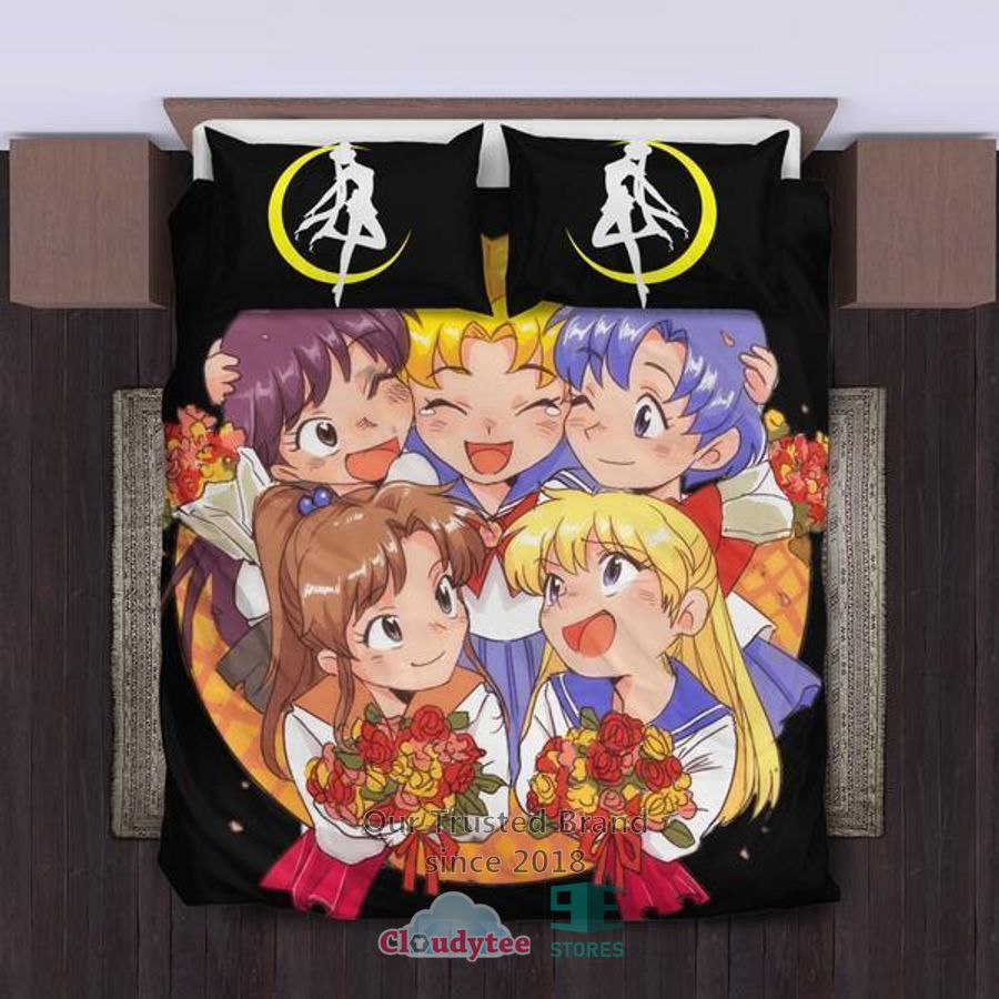 Sailor Moon Bedding Set Sailor Moon And Friends Graphic Duvet Covers Colorful Unique Gift