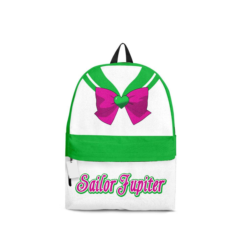 Sailor Moon Backpack Sailor Jupiter Character Details Pattern Backpacks White Green