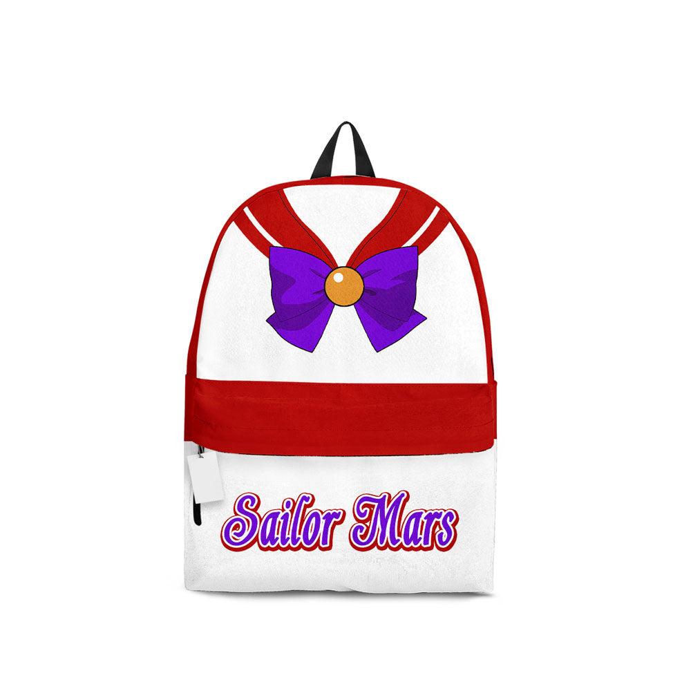 Sailor Moon Backpack Sailor Mars Character Details Pattern Backpacks White Red