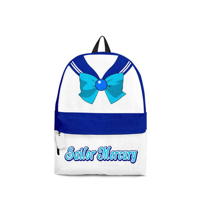 Sailor Moon Backpack Sailor Mercury Character Details Pattern Backpacks White Blue