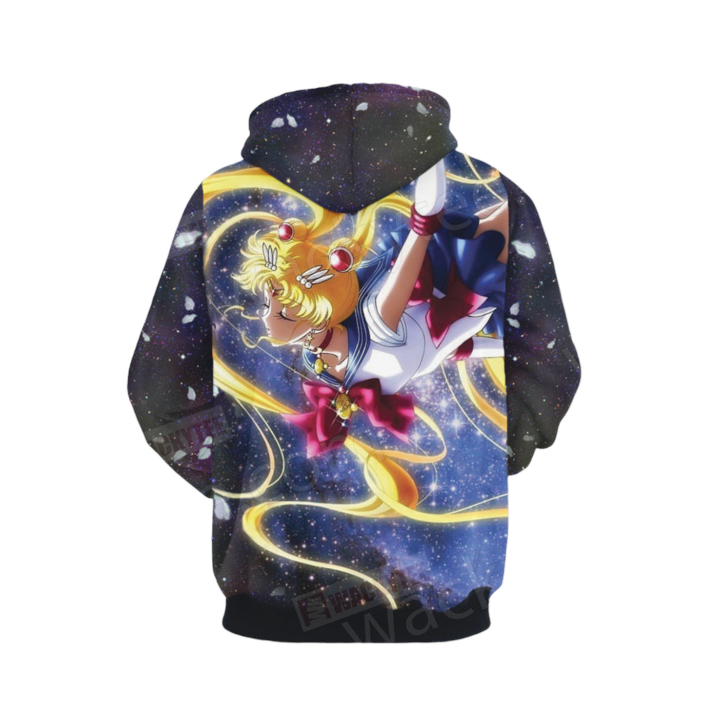 Sailor Moon Hoodie Sailor Moon Pose Under The Night Sky Hoodie Black White Unisex