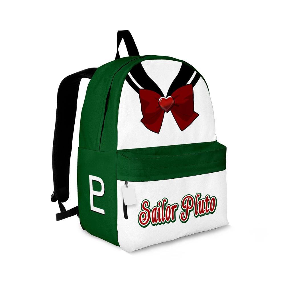 Sailor Moon Backpack Sailor Pluto Character Details Pattern Backpacks White Green