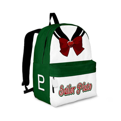Sailor Moon Backpack Sailor Pluto Character Details Pattern Backpacks White Green