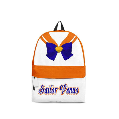 Sailor Moon Backpack Sailor Venus Character Details Pattern Backpacks White Orange