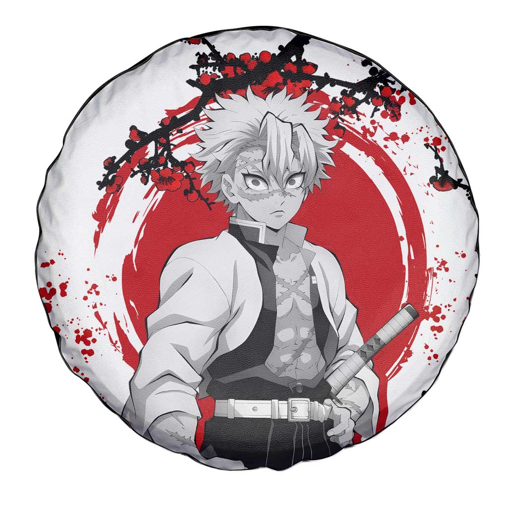 Demon Slayer Spare Tire Cover Demon Slayer Sanemi Cherry Blossom Pattern Tire Covers White Red