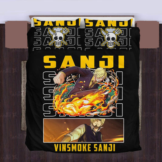 One Piece Bedding Set Vinsmoke Sanji Character Graphic Duvet Covers Black Unique Gift