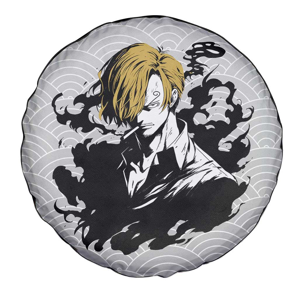 One Piece Spare Tire Cover One Piece Sanji Character Graphic Tire Covers Black Gray