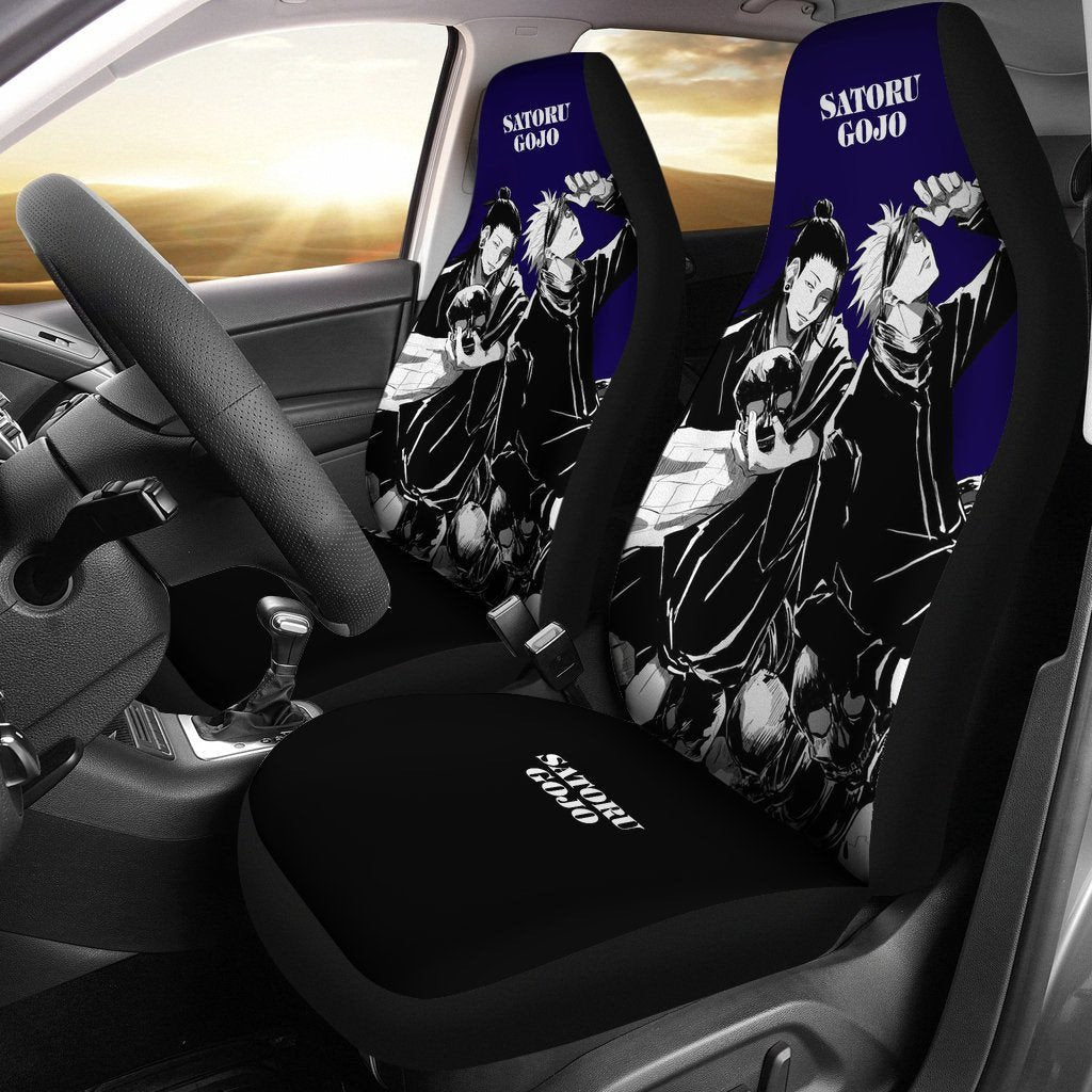 Jujutsu Kaisen Car Seat Covers Satoru Gojo And Suguru Geto Jujutsu KaiSen Seat Covers Black Blue