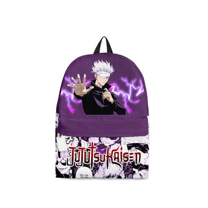 Jujutsu Kaisen Backpack Satoru Gojo Manga Pattern Backpacks Purple White