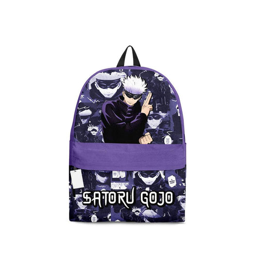 Jujutsu Kaisen Backpack Satoru Gojo Graphic Symbol Manga Pattern Backpacks Purple