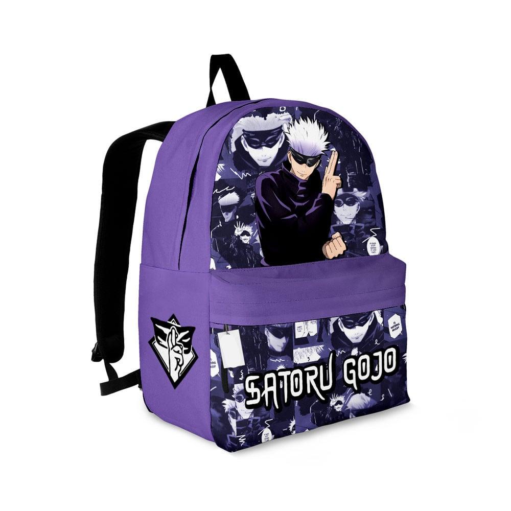 Jujutsu Kaisen Backpack Satoru Gojo Graphic Symbol Manga Pattern Backpacks Purple
