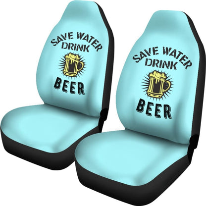 Beer Car Seat Covers Save Water Drink Beer Seat Covers Blue