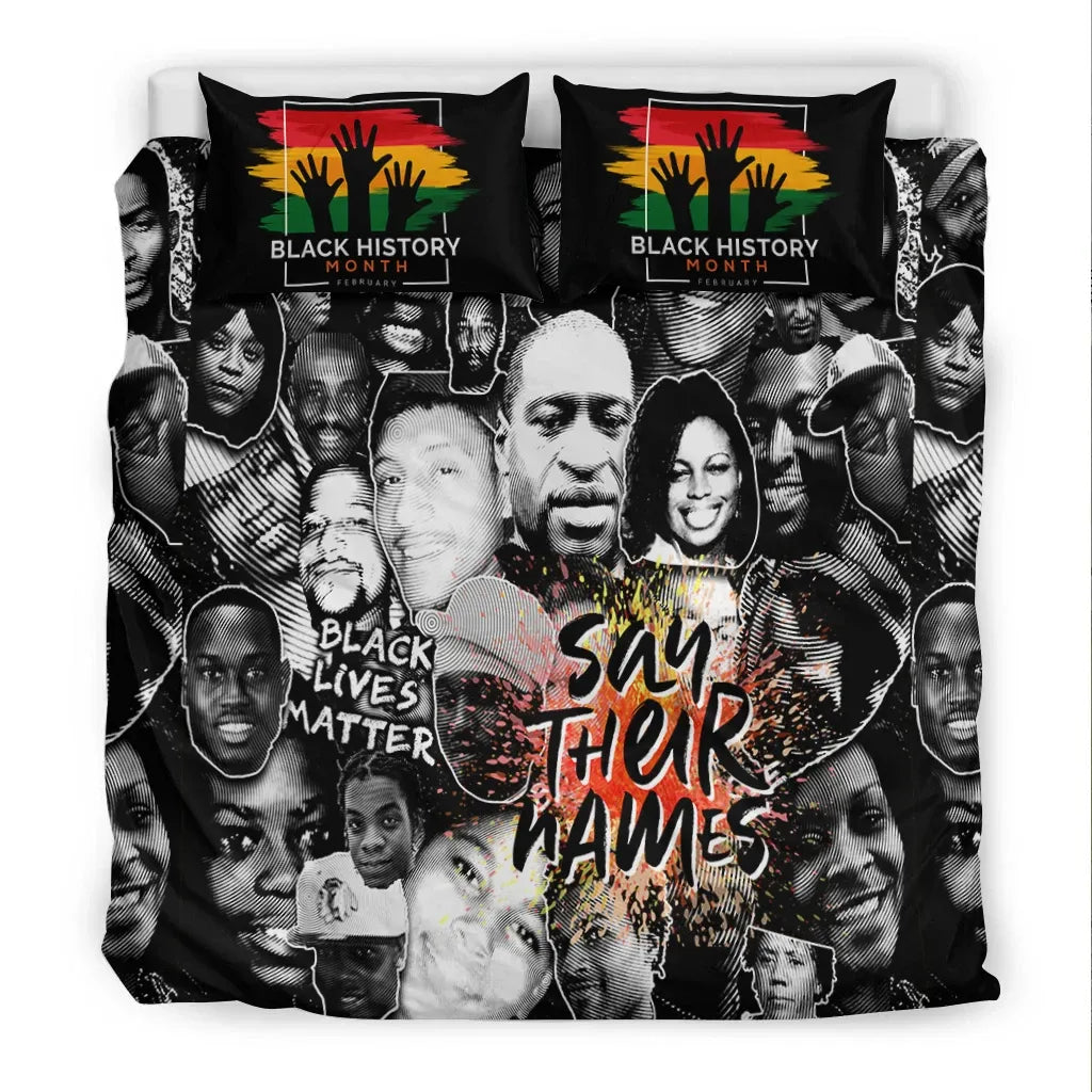 BLM Bedding Set BLM Say Their Name Duvet Covers Black Unique Gift