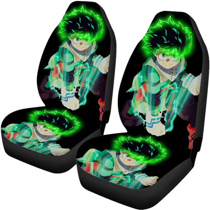 My Hero Academia Car Seat Covers Midoriya Izuku Hero Power Seat Covers Black Green