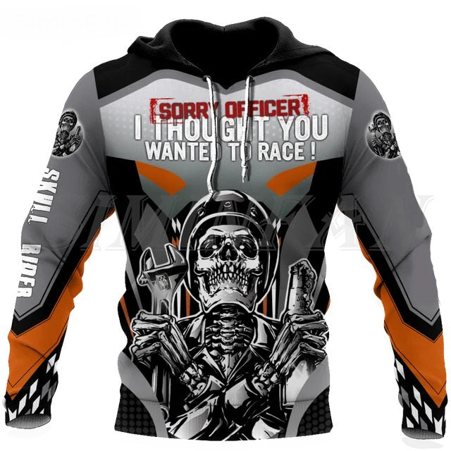 Motorcycle Hoodie I Thought You Want To Race Hoodie Gray Unisex