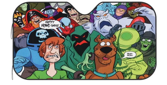 Scooby Doo Car Sun Shade Scooby Doo With All Ghost And Monsters Winshield Sun Shade Colorful