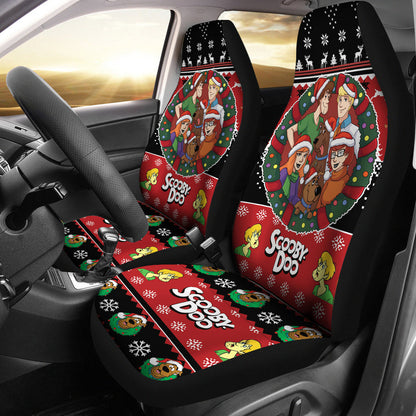 Scooby Doo Car Seat Covers Scooby Doo Team Christmas Pattern Seat Covers Red Black