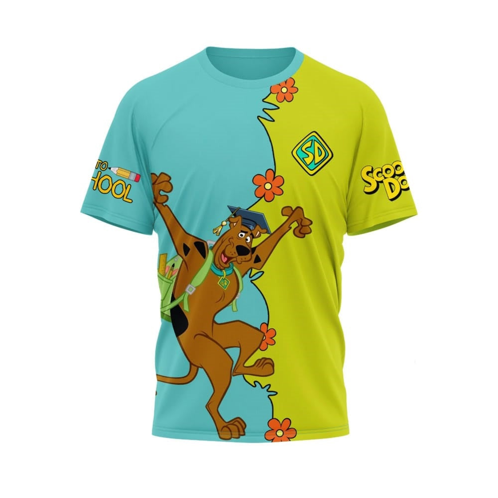 Scooby Doo T-shirt Scooby Doo Game Over Back To School T-shirt Blue Green Unisex