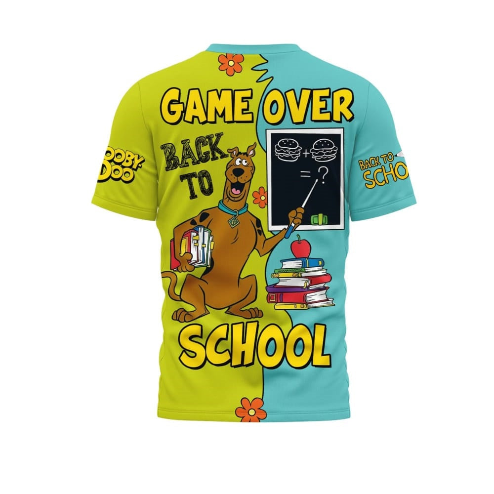 Scooby Doo T-shirt Scooby Doo Game Over Back To School T-shirt Blue Green Unisex