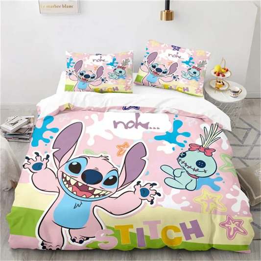 Stitch Bedding Set DN Angel And Scrump Waterpaint Duvet Covers Colorful Unique Gift