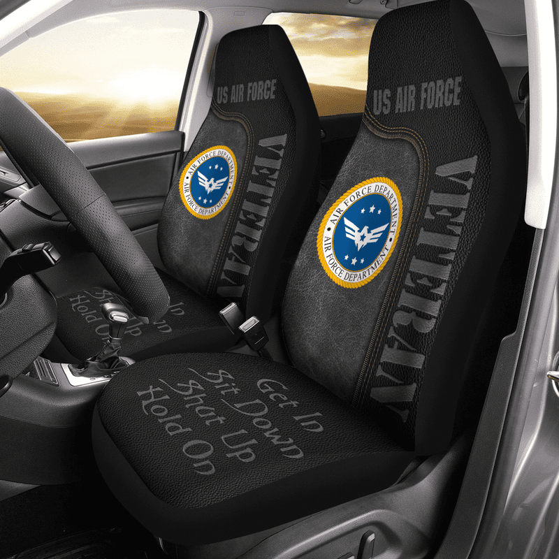 Veteran Car Seat Covers US Air Force Get In Sit Down Seat Covers Black