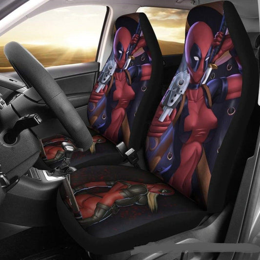 DP Car Seat Covers Another Variant Lady DP Graphic Seat Covers Red Black