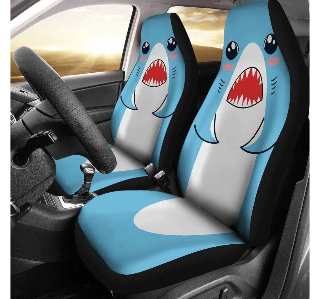 Shark Car Seat Covers Cute Shark Face Body Cosplay Seat Covers Blue