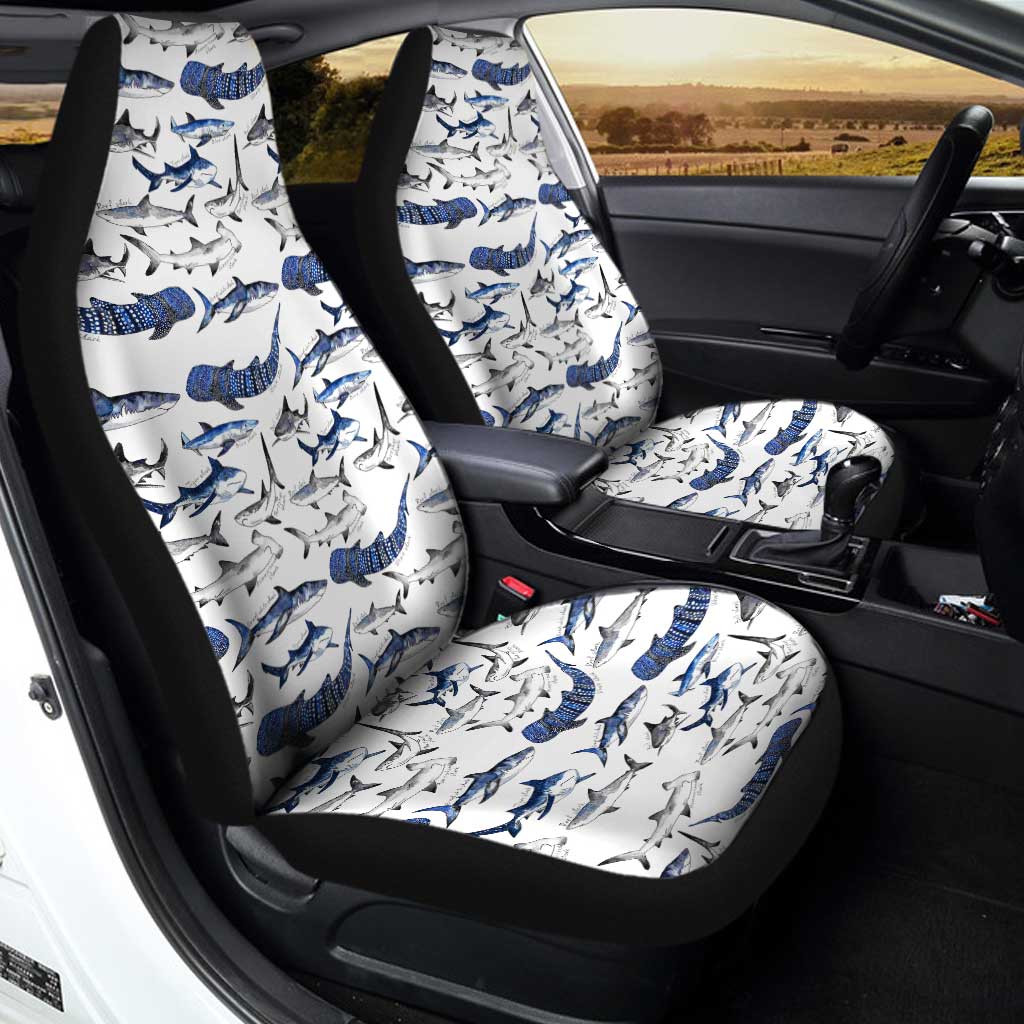 Shark Car Seat Covers All Types Of Shark Pattern Seat Covers White Blue