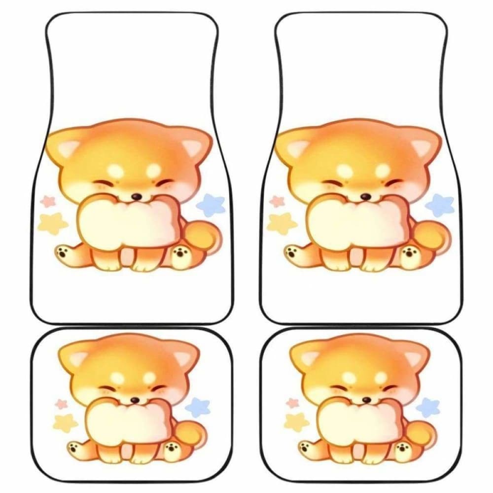 Dog Car Floor Mats Shiba Inu Smile Dog Chibi Art Car Mats