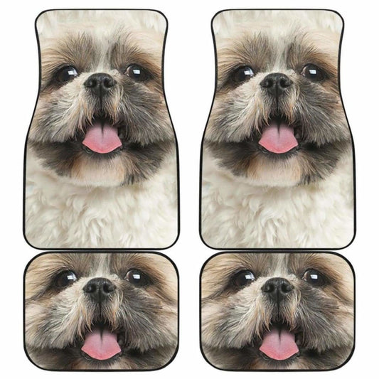 Dog Car Floor Mats Funny Close Up Face Shih Tzu Dog Graphic Car Mats