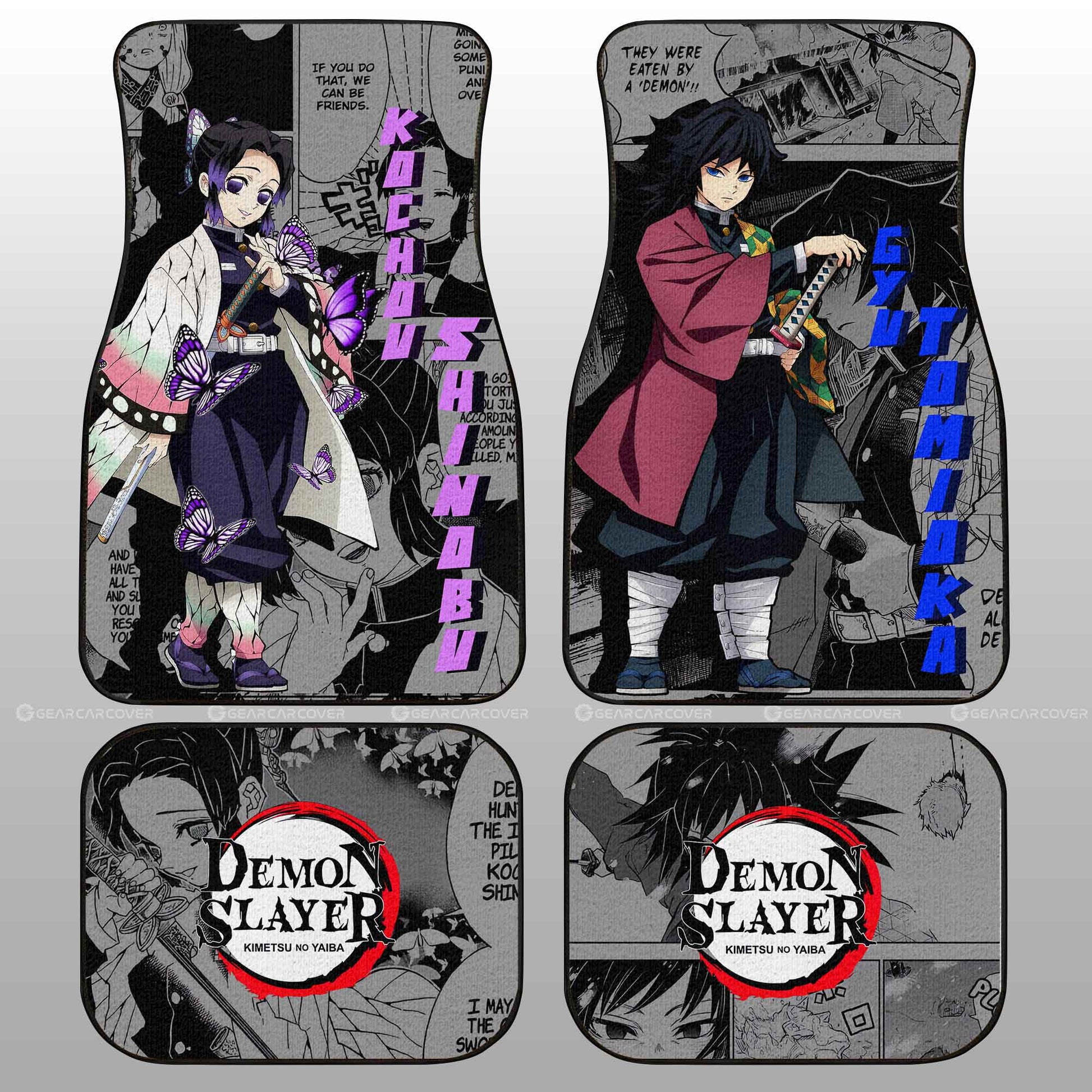 Demon Slayer Car Mats Shinobu And Giyuu Car Floor Mats Mix Mangas Floor Mats