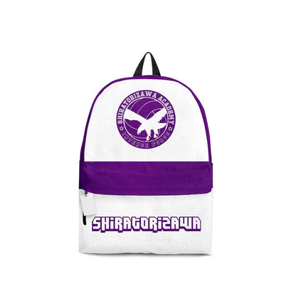 Haikyuu Backpack Shiratorizawa High School Team Symbol Backpacks Purple White