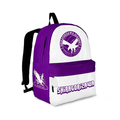 Haikyuu Backpack Shiratorizawa High School Team Symbol Backpacks Purple White